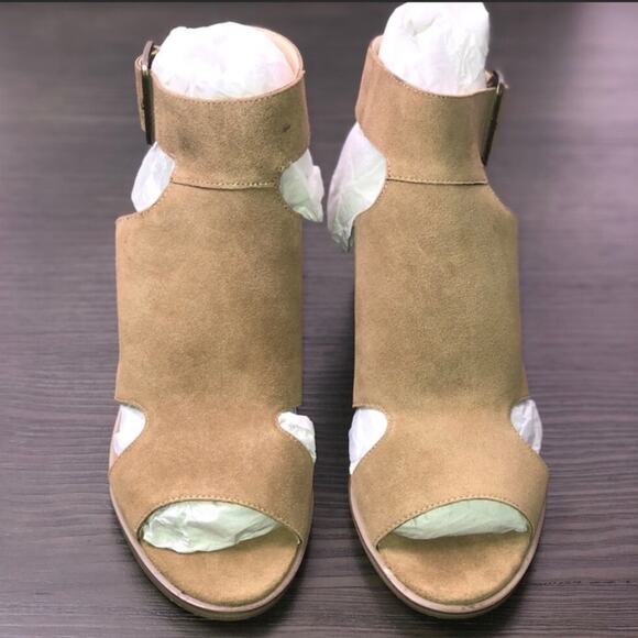 Sole Society Honey Suede Block Heel Sandals High Ankle Strap & Cutout Sz 7M BNIB - Picture 4 of 11